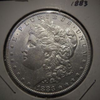 1883 - P Morgan Dollar $1 Coin - U.  S.  Silver Extinct Currency - photo