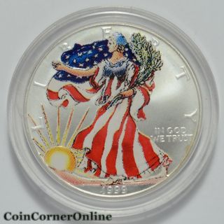 1999 U.  S.  Silver Eagle Painted (slx954) photo