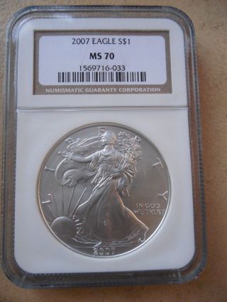 2007 Silver Eagle Ngc Ms70 Perfect Coin photo