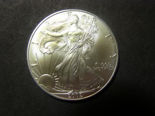 (1) Silver Eagle Dollar 2002 Bullion Coin. photo