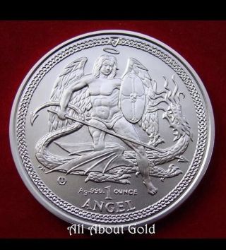2014 1 Oz Isle Of Man Silver Angel Coin (bu) Mystery Gift photo