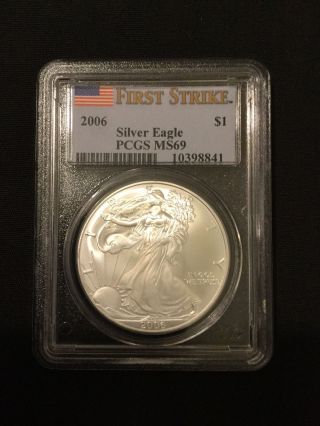 2006 American Silver Eagle Pcgs Ms69 First Strike photo