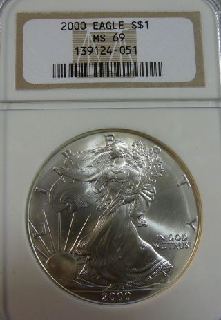 2000 Ms69 American Silver Eagle Ngc photo
