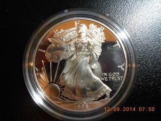 1998 P Proof American Silver Eagle Complete & photo