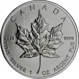 2013 1oz Canadian Silver Maple Leaf.  999 Coin photo