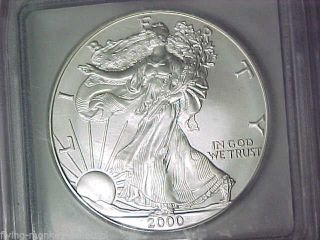 Icg Ms69 2000 American Eagle Silver Dollar.  999 Fine Silver 1 Ounce photo