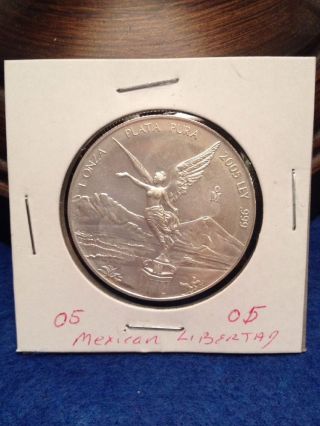 2005 Silver Coin 1 Troy Ozmexico Libertad.  999 Tone Rare Date photo