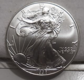 1998 1 Oz Silver American Eagle (brilliant Uncirculated) State Gem photo