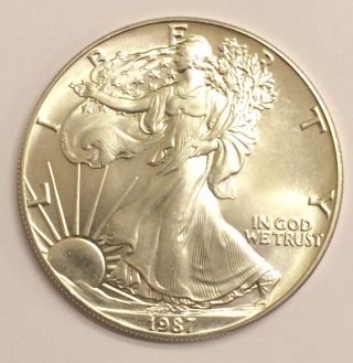 1987 American Silver Eagle.  999 Fine Silver photo