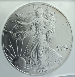 2002 American Silver Eagle One Dollar S$1 Icg Ms70 Certified Coin photo