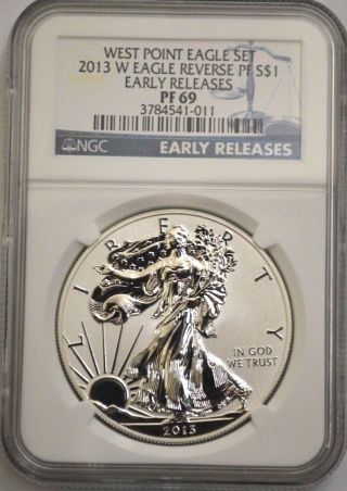 2013 W Reverse Proof 1oz Silver Eagle Ngc Pf69 Early Releases photo