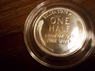 1929 1/2 Troy Oz.  999 Fine Silver Half Ounce Liberty Indian Golden State photo