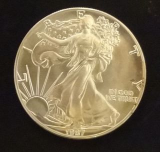 1987 - 1 Oz Silver American Eagle Coin - Brilliant Uncirculated photo