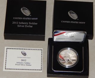 2012 - W Us Proof Commemorative Silver Dollar Coin - Infantry Soldier photo