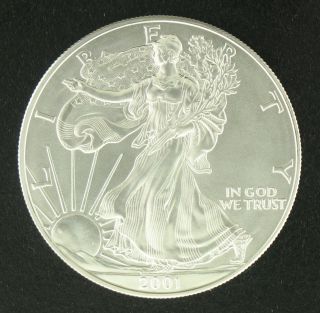 2001 Silver American Eagle 1 Oz Fine Silver Coin Bullion Uncirculated photo