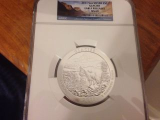 2011 America The 5 Oz.  Silver Glacier Ngc Ms69 Early Releases Atb photo
