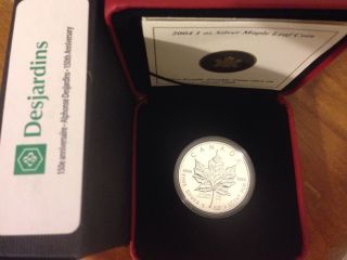 2004 Canada Silver Maple Leaf Alphonse Desjardins Dual Privy.  9999 1 Oz Coin photo