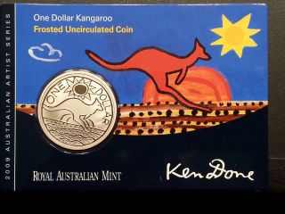 2009 Australia Frosted Kangaroo $1,  1 Oz,  Ram Carded,  Unc,  Ken Done photo