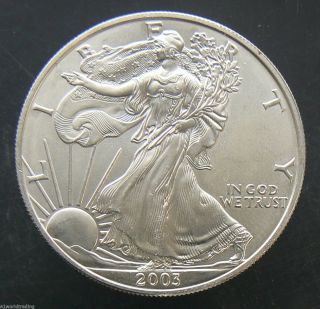 2003 Sae Silver American Eagle 1 Oz Coin photo