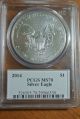 2014 American Silver Eagle - Pcgs Ms70 - Signed Edmund C.  Moy - Director Silver photo 3