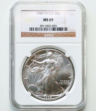 1989 Silver Eagle Ngc Ms69 - Forth Year Of Issue photo