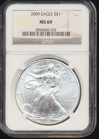 2009 American Silver Eagle Ngc Ms69 8342 photo