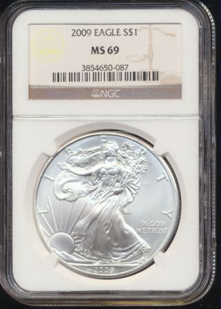 2009 American Silver Eagle Ngc Ms69 8338 photo