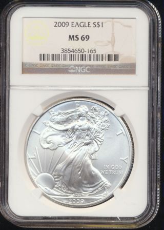 2009 American Silver Eagle Ngc Ms69 8335 photo