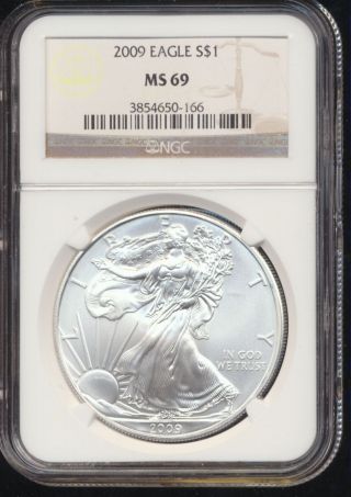 2009 American Silver Eagle Ngc Ms69 8343 photo