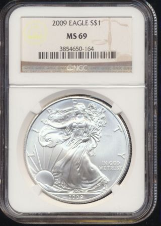 2009 American Silver Eagle Ngc Ms69 8340 photo