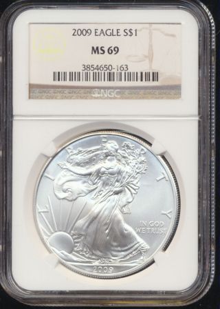 2009 American Silver Eagle Ngc Ms69 8337 photo