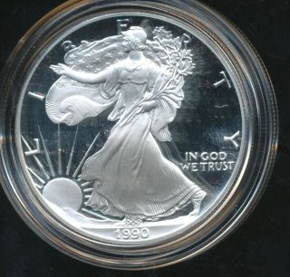 1990 S American Silver Eagle Proof Coin 9389 photo