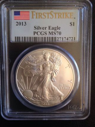 First Strike 2013 Silver Eagle Pcgs Ms 70 photo