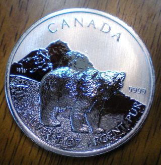 2011 1 Oz Silver Canadian Wildlife Series - Grizzly Bear photo