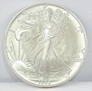 1986 Sae Silver American Eagle 1 Oz Coin Sku Ase 272 photo