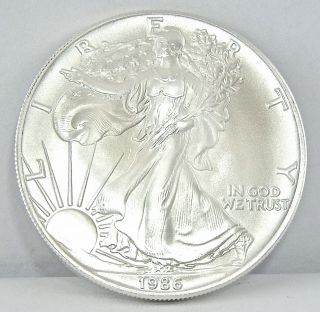 1986 Sae Silver American Eagle 1 Oz Coin Sku Ase 278 photo