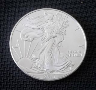 2014 1 Troy Oz American Silver Eagle $1 Ase Sae.  999 Fine Silver From Seal Tube photo