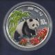 1997 Chinese Panda.  Colorized.  10 Yuan.  1 Oz.  0.  999 Fine Silver. Silver photo 1