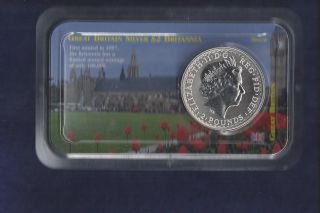 2000 Great Britain Britannia.  £2.  1 Oz.  0.  958 Fine Silver.  Unc.  Littleton photo