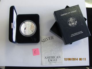 2002 W 1 Oz Proof Silver American Eagle W/box & Coin Ready For Grading photo