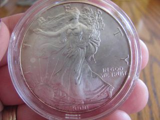 2000 1 0z.  Fine Silver U.  S.  Dollar,  In Protective Case,  Liberty Coin photo