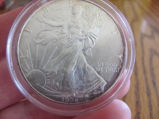 1996 1 0z.  Fine Silver U.  S.  Dollar,  In Protective Case,  Liberty Coin photo