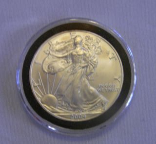 2004 American Eagle Silver One Dollar 1 Ounce Unc.  999 Fine In Case photo