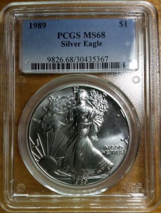 1989 American Silver Eagle Pcgs Ms 68 Great Coin Low Population 1599 photo