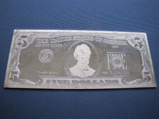 1998 4 Oz.  999 Fine Silver Lincoln $5 Proof $100 Silver Scrap Bar 1 photo