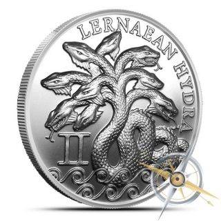 Lernaean Hydra 1 Oz.  999 Fine Silver Round - 2nd Of 12 Labors Of Hercules 2014 photo