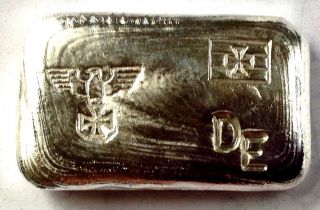 German Eagle Iron Cross Silver Flag Bar 31.  4 G Ww1 Style 1914 One Ounce Oz photo
