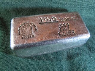 10 Oz Old Hand Poured Loaf Style Phoenix Precious Metals Silver Bar.  999 Fine photo