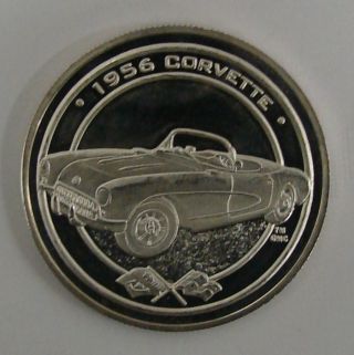 Corvette Car Street Thunder Series 1oz.  999 Fine Silver Art Round photo