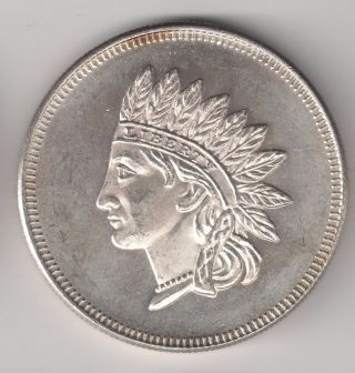 1 Troy Ounce Fine Silver Indian Art Round photo